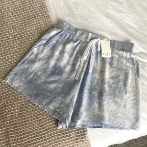 NWT blue and white flowy shorts - size M/L